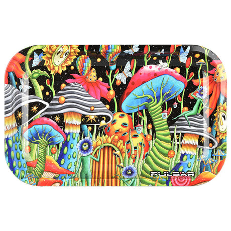 Pulsar Metal Rolling Tray with Cosmic Garden Design, 11" x 7", Durable with Vibrant Colors