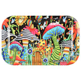 Pulsar Metal Rolling Tray with Cosmic Garden Design, 11" x 7", Durable with Vibrant Colors