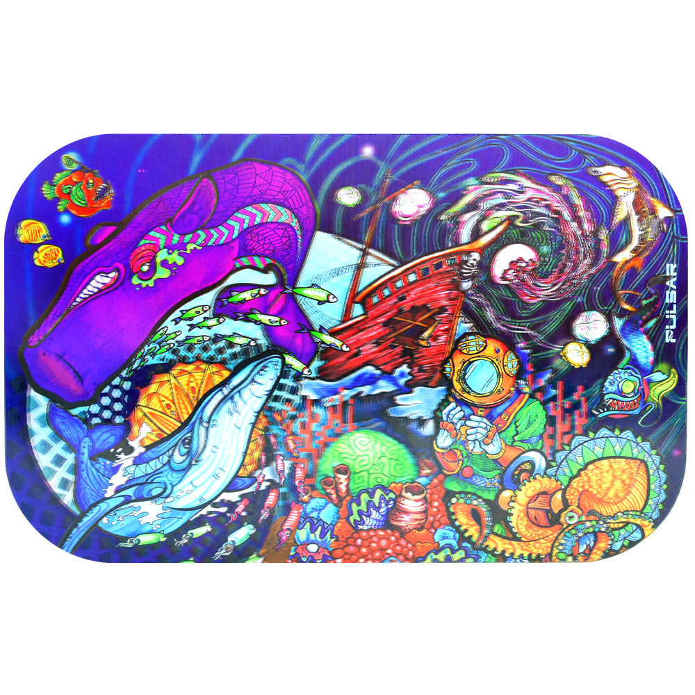 Pulsar Metal Rolling Tray Lid | Psychedelic Ocean