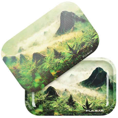 Pulsar Metal Rolling Tray with 3D Sacred Valley Lid, Medium Size 11"x7", Ideal for Travel