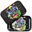 Pulsar Metal Rolling Tray with 3D Lid featuring a Trippy Trip design, size 11" x 7", top and open view