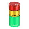 Pulsar 4-Piece Grinder in Rasta Colors with Storage - Front View on White Background
