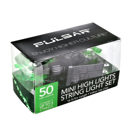 Pulsar Mini High Lights Hemp Leaf LED String Light Set packaging front view