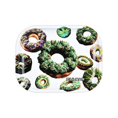 Pulsar Mini Metal Rolling Tray with Lid featuring vibrant Forbidden Donuts design, 7"x5.5", ideal for travel