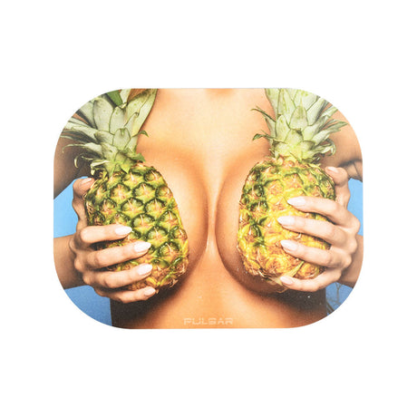 Pulsar Large Pineapple Design Mini Metal Tray with Lid - 7"x5.5"