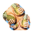 Pulsar Mini Metal Rolling Tray, Large Pineapples design, with Lid - 7"x5.5", top view