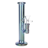 Pulsar Mini Straight Tube glass bong in a pearl finish with a concave ice catcher and 14mm female joint