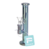 Pulsar Mini Straight Tube glass bong in iridescent rainbow, one of three colors in the 3-count bundle