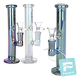 Pulsar Mini Straight Tube 7 inch glass bong 3 pack in electroplated borosilicate glass with 14mm female joints
