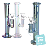 Pulsar Mini Straight Tube 7 inch glass bong 3 pack in electroplated borosilicate glass with 14mm female joints