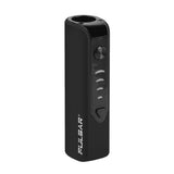Pulsar Mobi Vaporizer in black, front view, portable and rechargeable with LED indicators