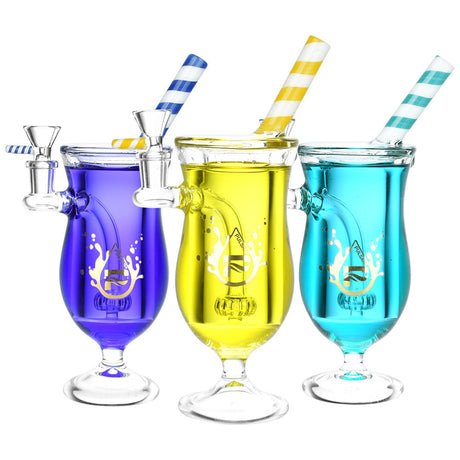Pulsar Mocktail Glycerin Water Pipes in Assorted Colors with Disc Percolator, Front View