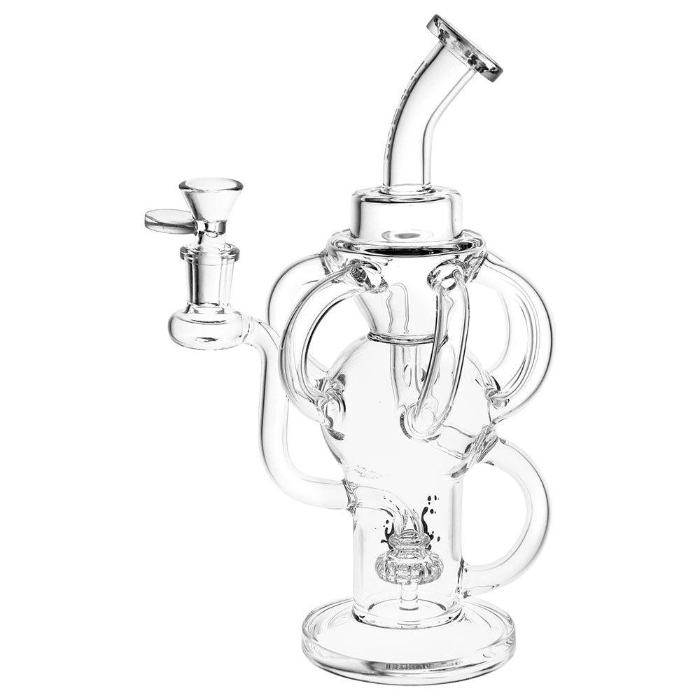 Pulsar Clear Borosilicate Glass Multi-Arm Recycler Water Pipe, 10" Height, 14mm Female Joint, Front View
