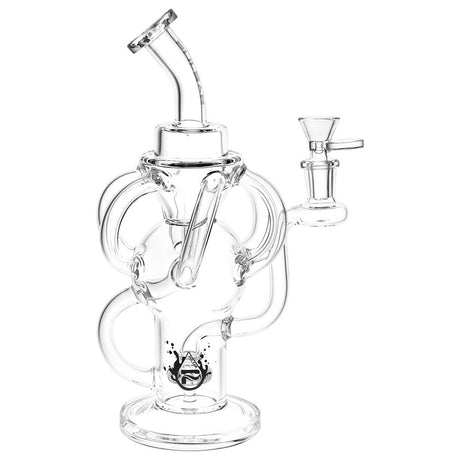 Pulsar Clear Multi-Arm Recycler Water Pipe, 10" Height, 14mm Female Joint, Borosilicate Glass, Front View