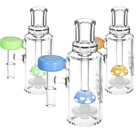 Pulsar Mushroom Perc Ash Catcher in Borosilicate Glass with Color Options, 90 Degree Joint