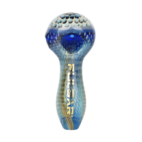 Pulsar Mystic Bubble Matrix Spoon Pipe in Black and Clear with Front View