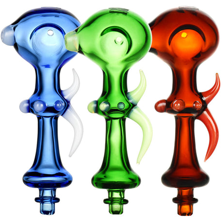Pulsar Mysticism Horned Spoon Pipes in Assorted Colors - Front View