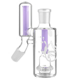 Pulsar Dual Chamber Ashcatcher in Clear with Purple Accents, 45 Degree Joint
