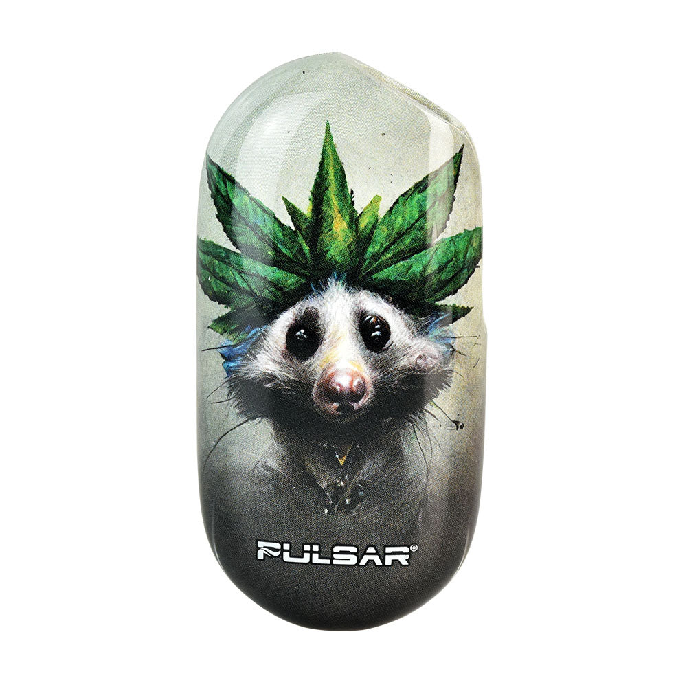 Pulsar Obi Auto-Draw Battery with 650mAh capacity featuring a leaf-crowned possum design, front view