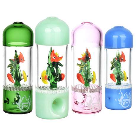 Pulsar Ocean Aquarium Hand Pipes in various colors with intricate fish and plant designs