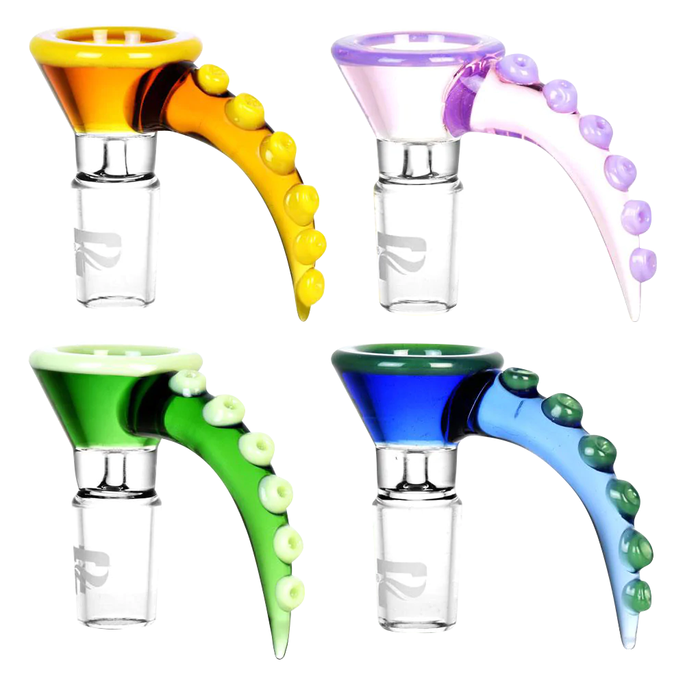Pulsar Borosilicate Glass Octopus Tentacle Bowls in Assorted Colors for Bongs