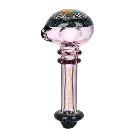 Pulsar Oort Cloud Spoon Pipe, 4.5", Borosilicate Glass, Celestial Design, Front View