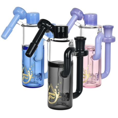 Pulsar Pipeline Recycler Ash Catchers in assorted colors with disc percolator, 45-degree angle joint