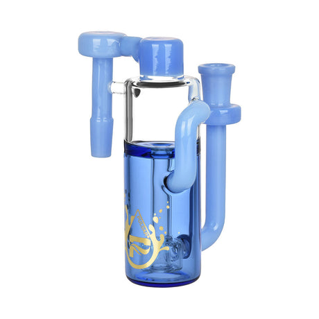 Pulsar Pipeline Recycler Ash Catcher in blue, 14mm female joint at 45 degrees, with disc percolator
