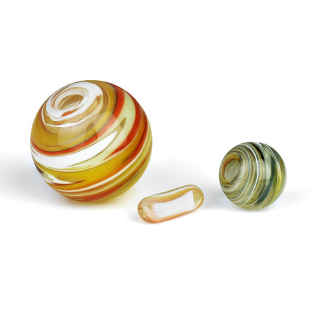Pulsar Planetary Swirl Beads Set for Dab Rigs, Borosilicate Glass, Front View