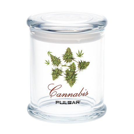 Pulsar Pop Top 4.5 inch large glass stash jar with an airtight pop top lid and 500mL capacity (photo 9)