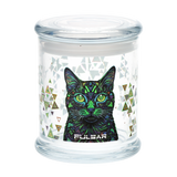 Pulsar Bigfoot Breaktime design large glass stash jar, one of eight artwork choices for this 500mL jar