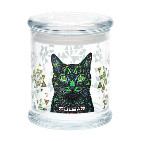 Pulsar Bigfoot Breaktime design large glass stash jar, one of eight artwork choices for this 500mL jar