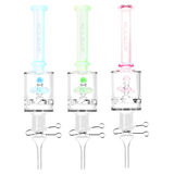 Pulsar Propeller Vapor Vessels in blue, green, and pink, front view, for concentrates, 9" compact design