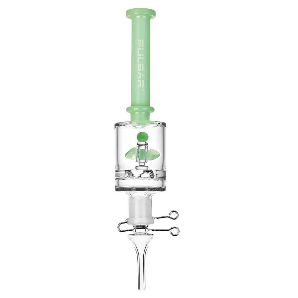 Pulsar Propeller Vapor Vessel front view, compact 9" borosilicate glass dab straw
