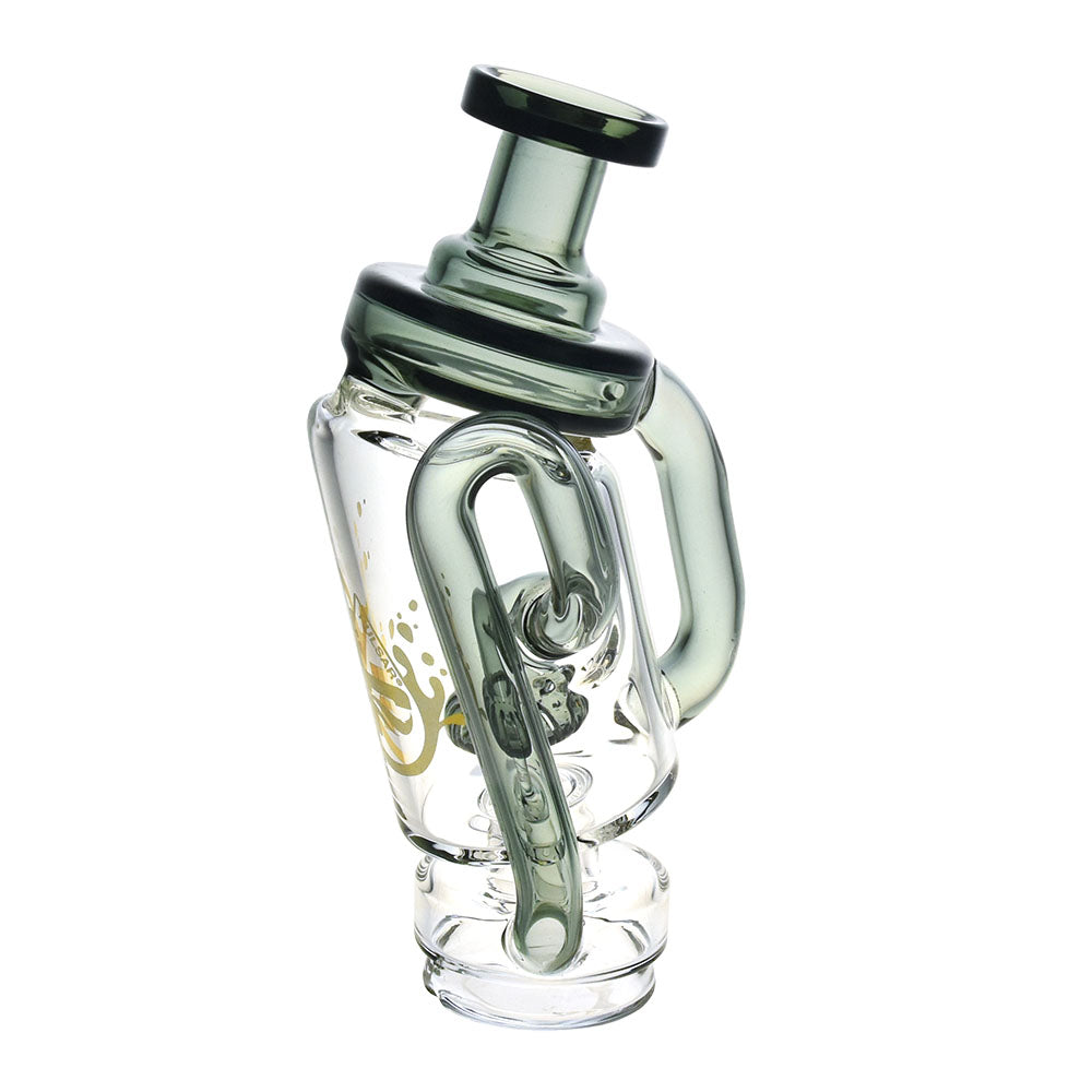 Pulsar Puffco Peak/Pro 6.75" Recycler Attachment, Clear Borosilicate Glass, Angled Side View