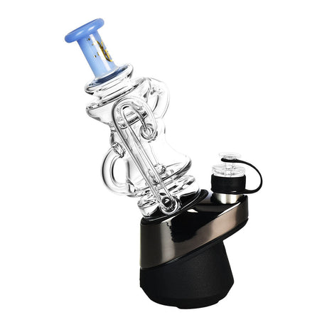 Pulsar Puffco Peak/Pro 5.75" Recycler Attachment angled view on black base