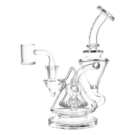 Pulsar Pyramid Baller Recycler Rig, 8" 14mm Female, Clear Borosilicate Glass, Front View