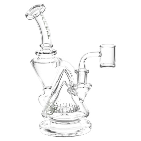 Pulsar Pyramid Baller Recycler Rig, 8" 14mm Female Joint, Clear Borosilicate Glass, Front View