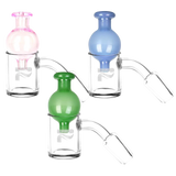 Pulsar Quartz Banger & Ball Carb Cap Set at 45 Degree Angle for Dab Rigs, Clear with Assorted Colors