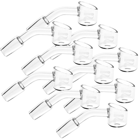 Pulsar quartz banger with angle cut design and 45 degree stem, 14mm male joint, 10-count bundle
