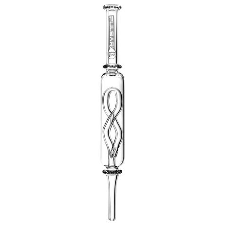 Pulsar Quartz Nectar Collector with Internal Twist Perc, Portable 8.5" Dab Straw, Front View