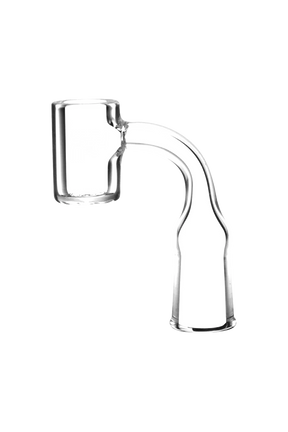 Pulsar Quartz Deep Bucket Banger for Dab Rigs, 90 Degree Joint, Side View on White Background