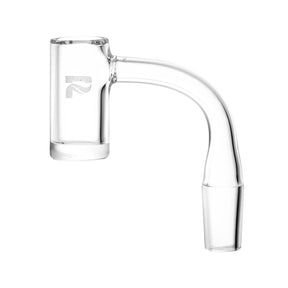 Pulsar Quartz Thick Bottom Banger, Bevel Top, 90 Degree Joint - Clear Side View