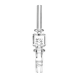 Pulsar Quartz Vapor Straw Tip with Honey Catcher, clear, side view, for dab rigs