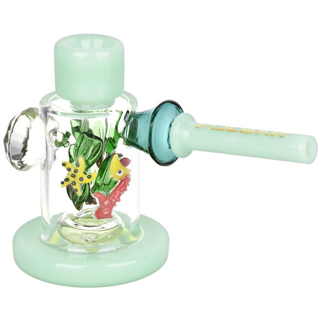 Pulsar Reef-er Madness Bubbler, 5.75" Black & Clear Borosilicate Glass, Side View