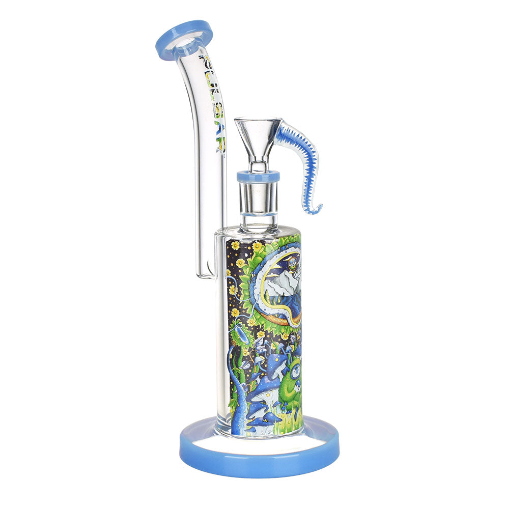 Pulsar 10.5" Rig-Style Water Pipe with Colorful Artwork and Disc Percolator, Borosilicate Glass, Front View