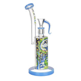 Pulsar 10.5" Rig-Style Water Pipe with Colorful Artwork and Disc Percolator, Borosilicate Glass, Front View