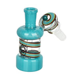 Pulsar Resonant Reality Ash Catcher in teal with 90-degree joint angle, made of borosilicate glass