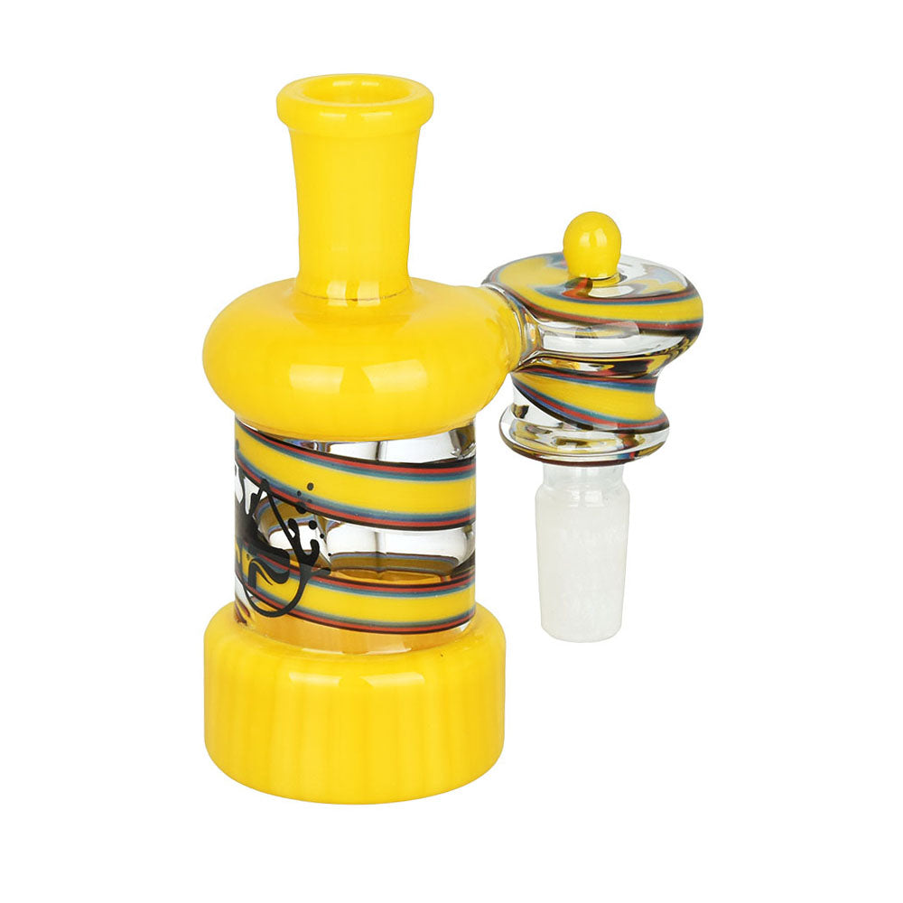 Pulsar Resonant Reality Ash Catcher in yellow with 90 degree joint angle, made of borosilicate glass