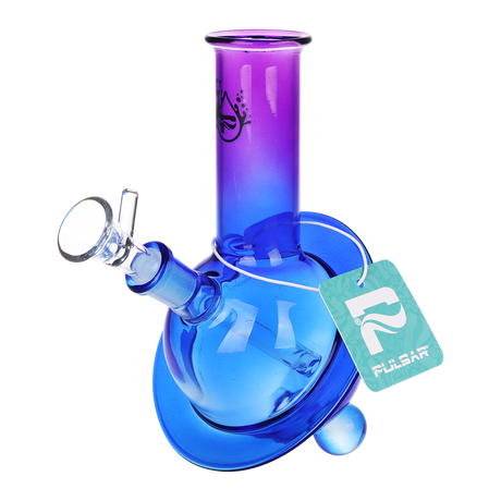 Two Pulsar Rings of Uranus glass bongs in assorted colors, each with a straight tube neck and fixed diffuser